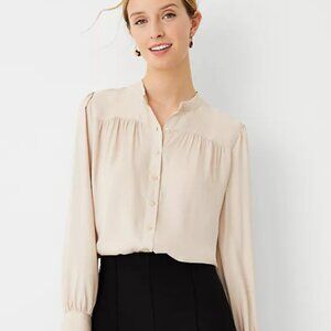 Ivory Satin Ann Taylor Blouse